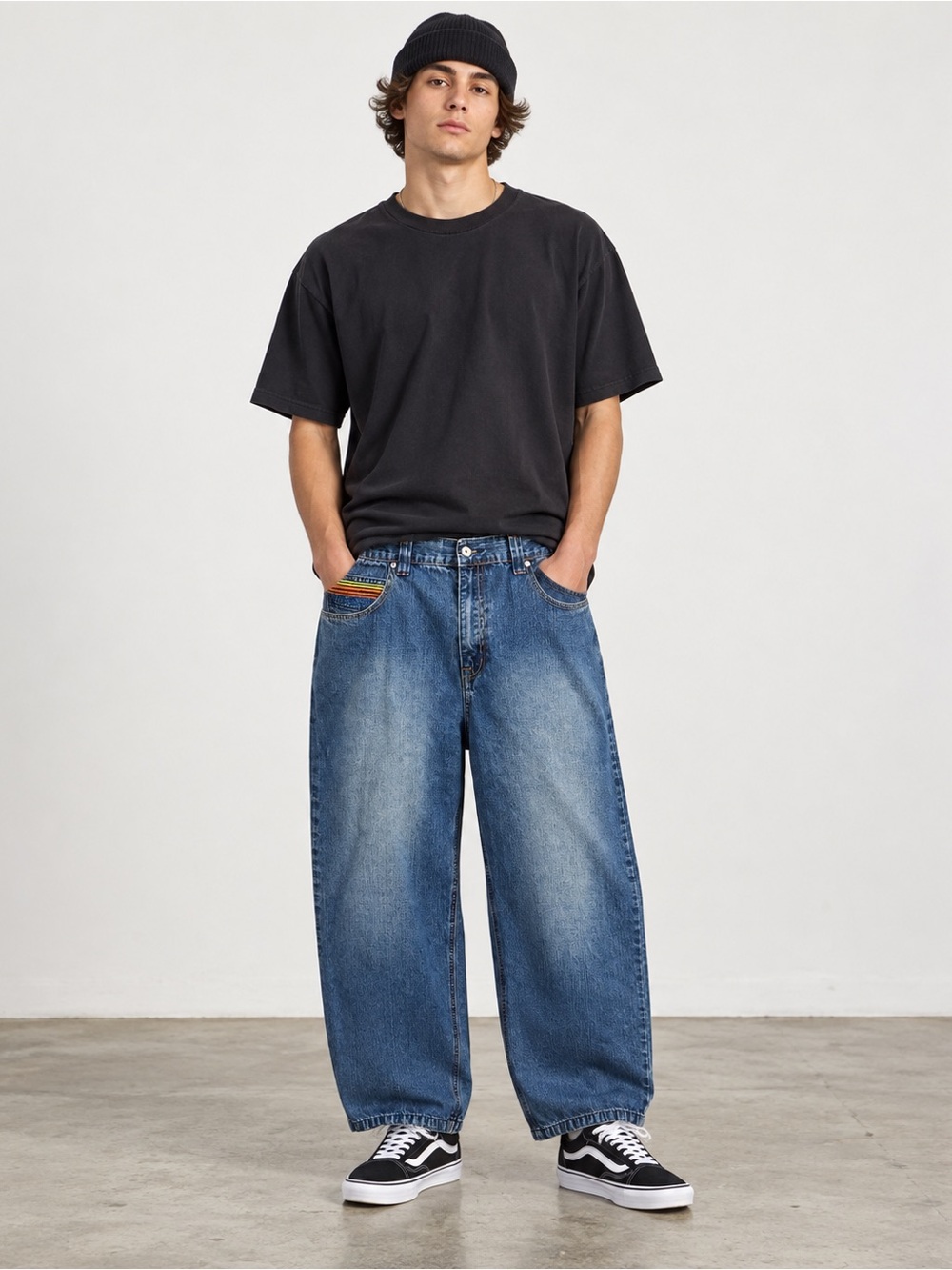 Vintage Y2K Southpole Baggy Skate Jeans Rainbow Pockets Blue Denim